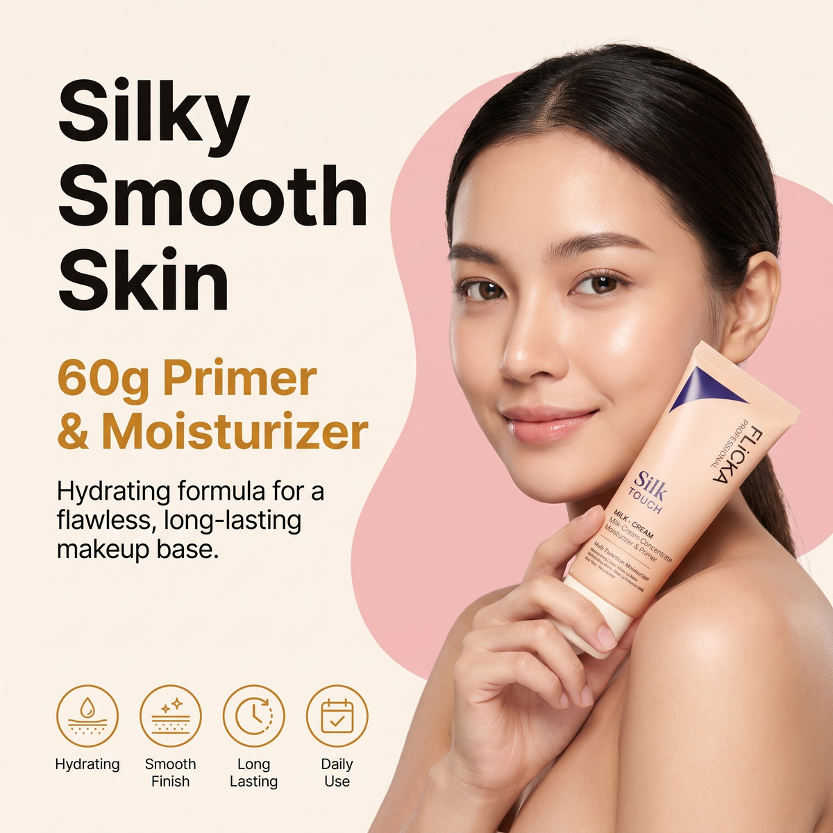 Flicka Silk Touch Milk-Cream Primer & Moisturizer — 60g
